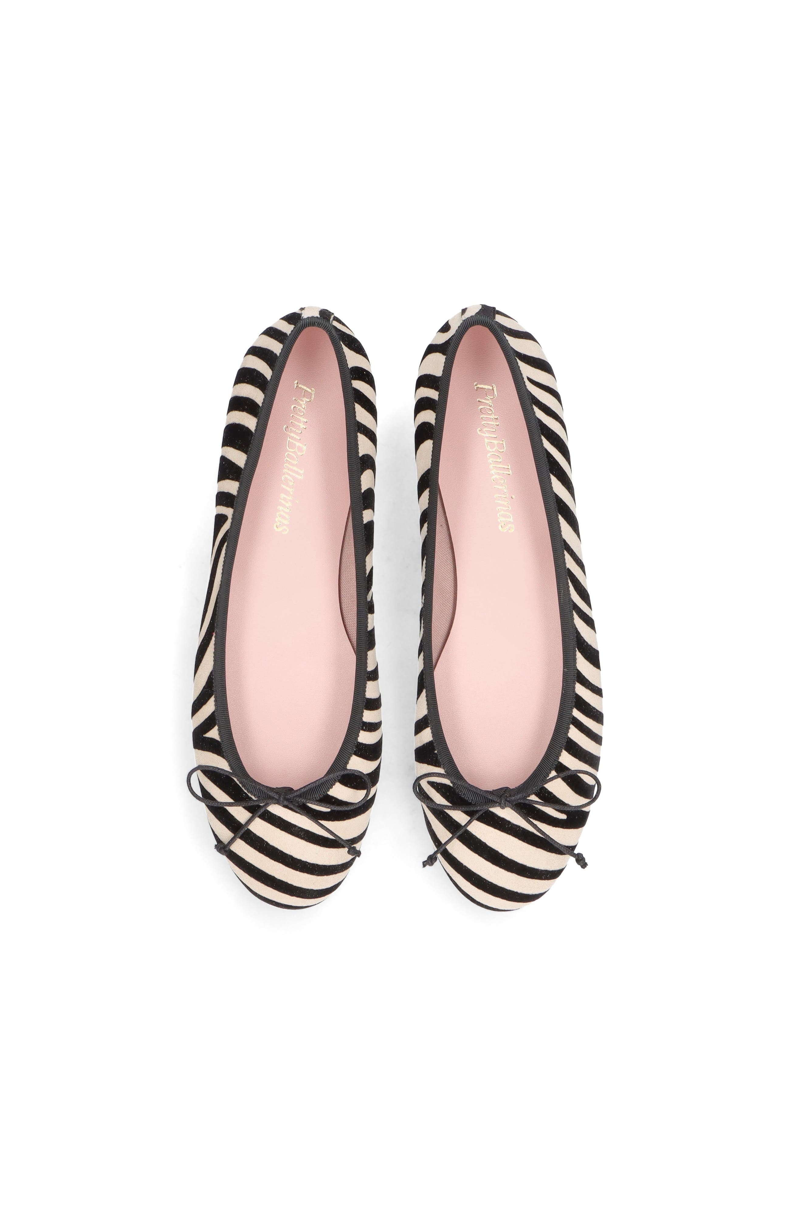 Pretty Ballerinas Round Toe Zebra Ballet Flat, Alternate, color, White