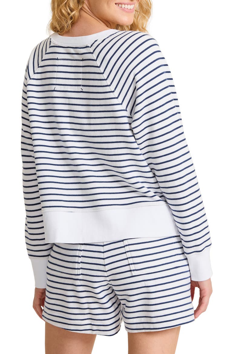 Marina Del Mar Stripe Sweatshirt, Alternate, color, COASTLINE