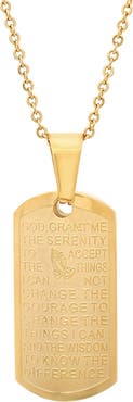 STEELTIME Serenity Prayer Dog Tog Pendant Necklace
