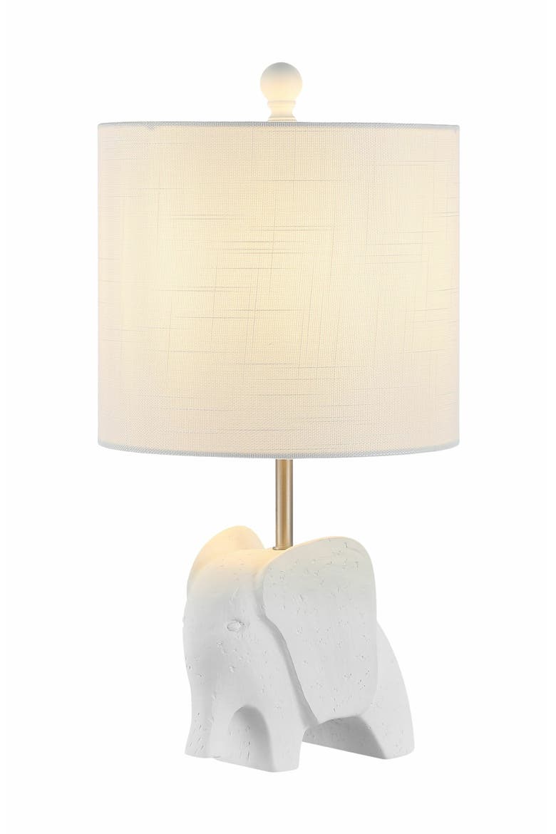 Koda Eclectic Southwestern Resin/Iron Elephant LED Kids' Table Lamp, Main, color, White
