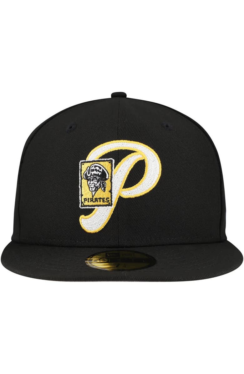 New Era Men's New Era Black Pittsburgh Pirates  Duo Logo 2.0 59FIFTY Fitted Hat, Alternate, color, Black