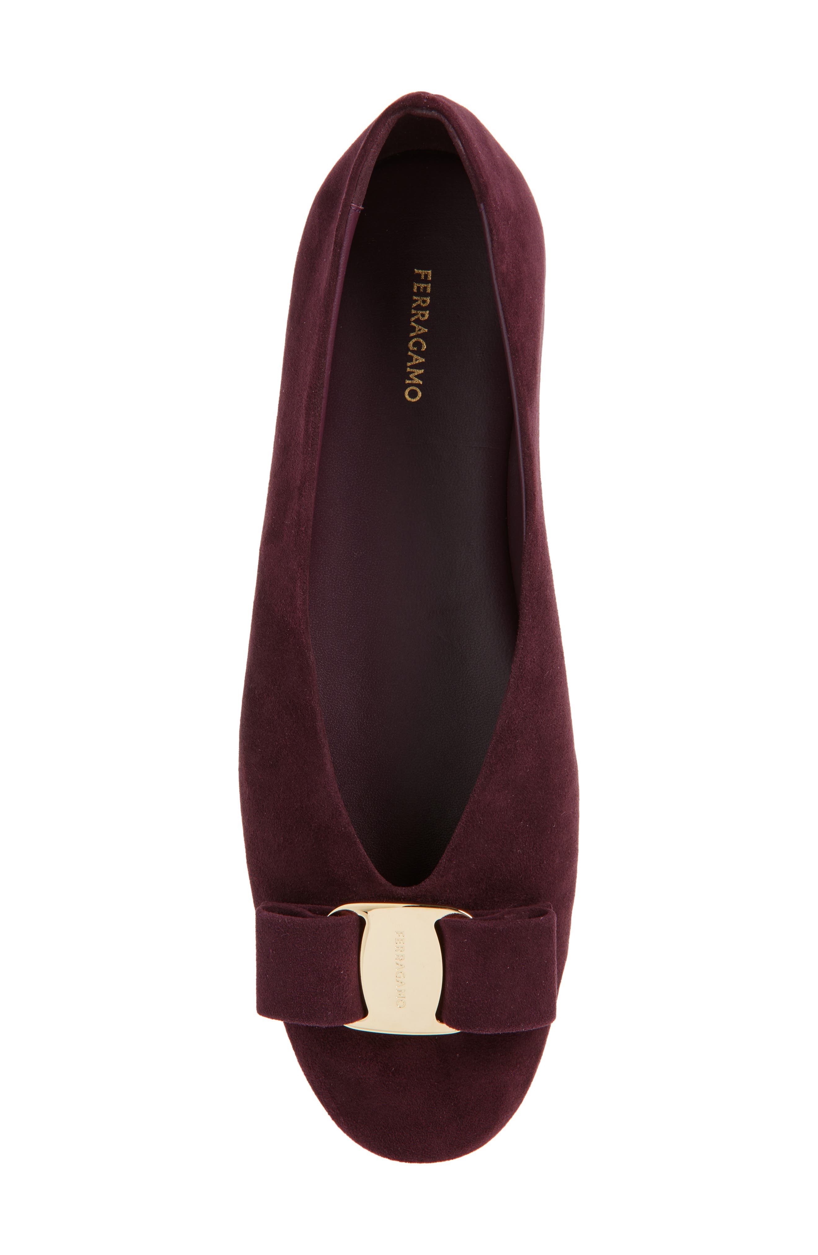 FERRAGAMO Vanna Ballet Flat, Alternate, color, Oxblood