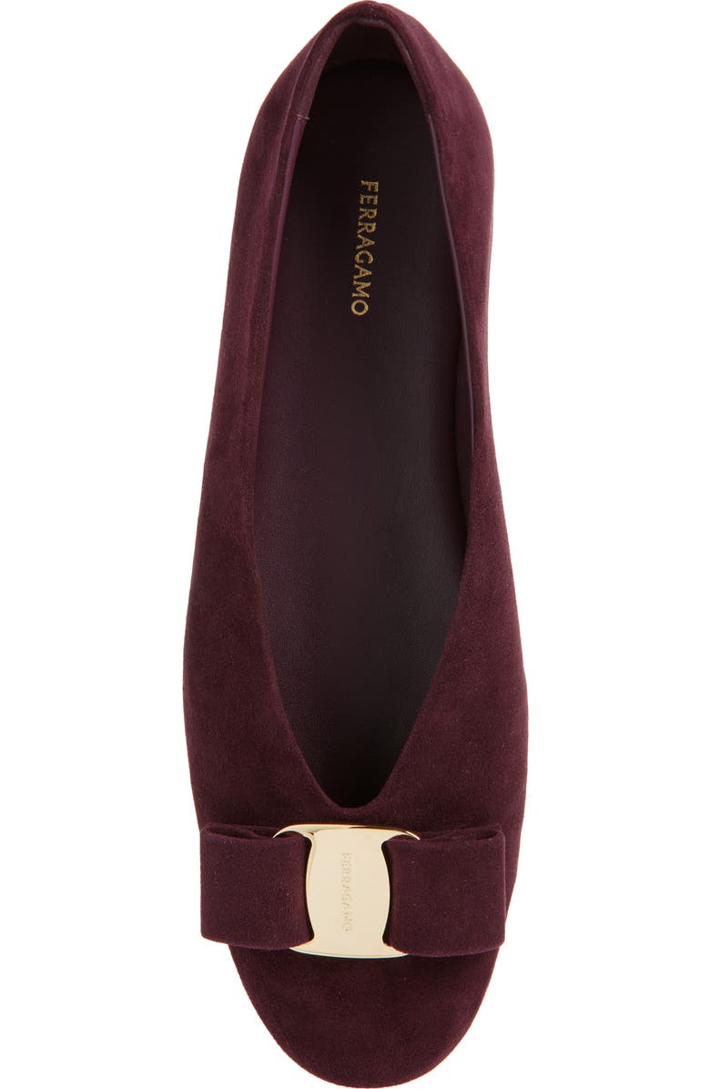 FERRAGAMO Vanna Ballet Flat, Alternate, color, Oxblood