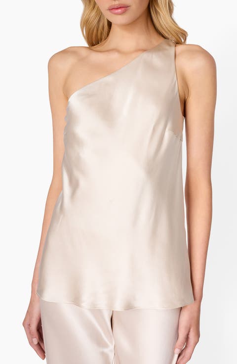 Lumi One-Shoulder Silk Camisole