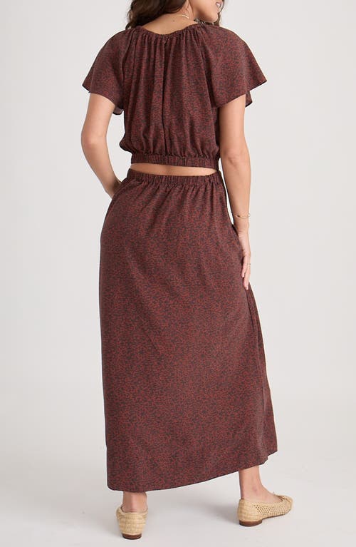 Marine Layer Ivy Animal Print Cutout Maxi Dress In Brown