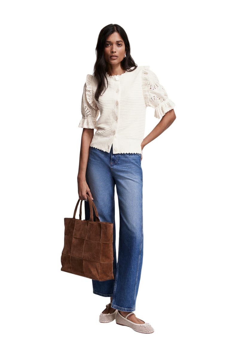 MINT VELVET Woven Sleeve Cardigan, Alternate, color,