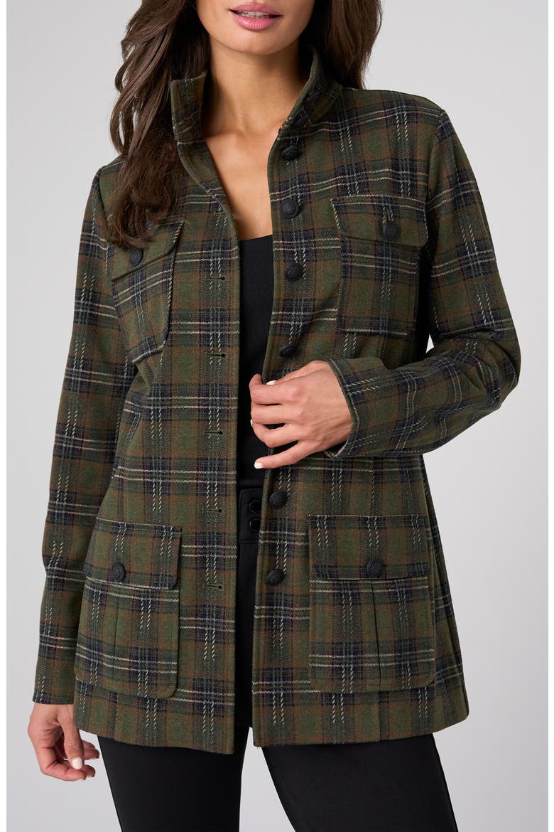 Plaid Field Jacket, Main, color, OLIVE MULTI
