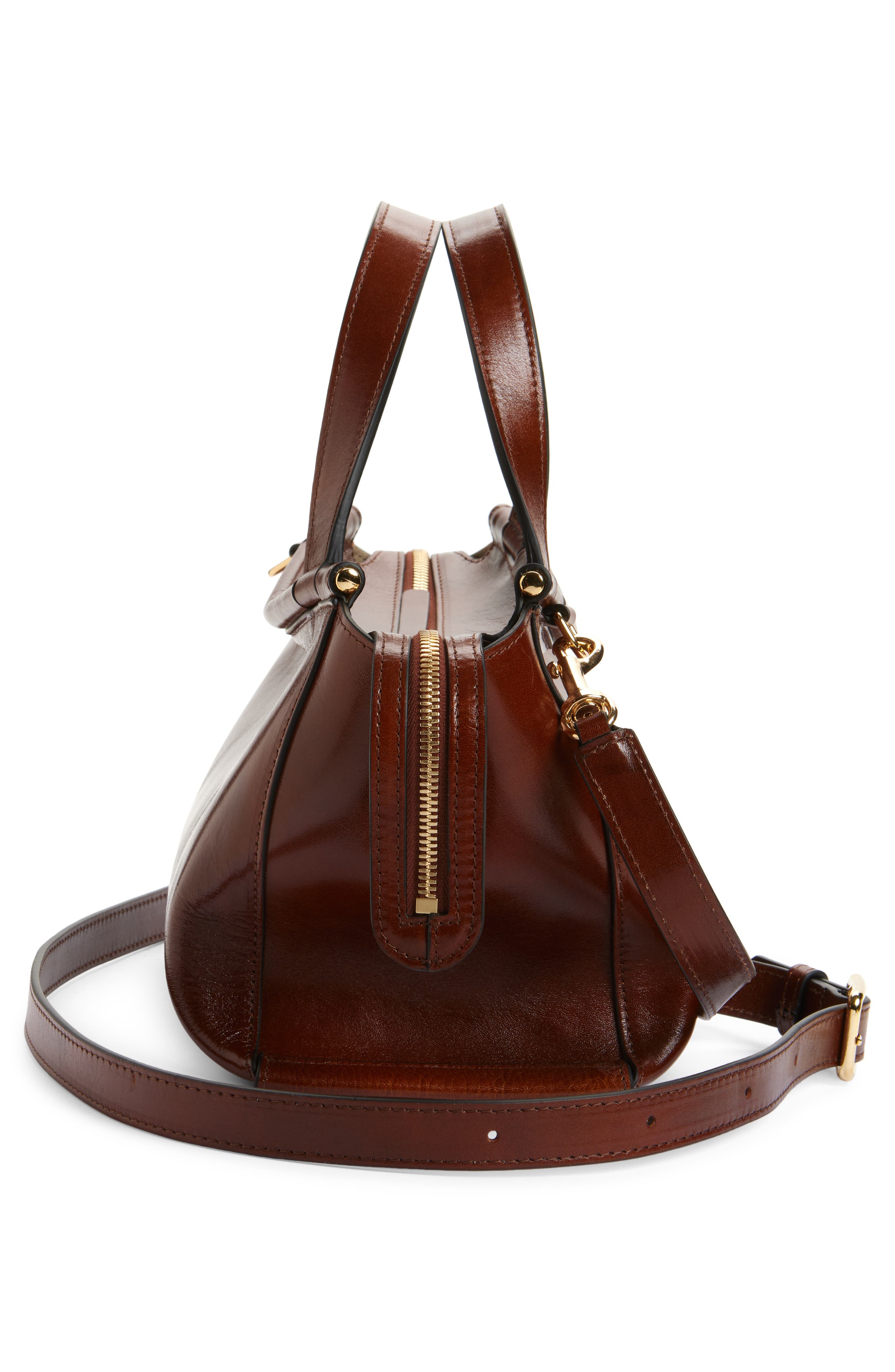 Wandler Ida Leather Top Handle Bag, Alternate, color, Palissander Glaze 1775
