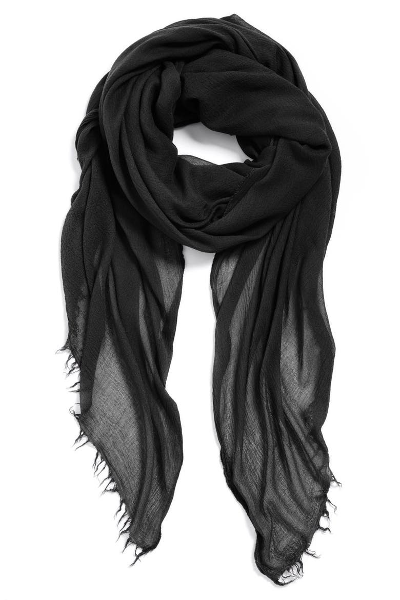 Modal & Silk Scarf, Main, color, BLACK
