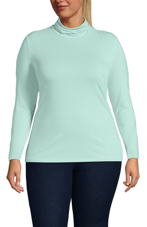 Lightweight Jersey Skimming Long Sleeve Turtleneck