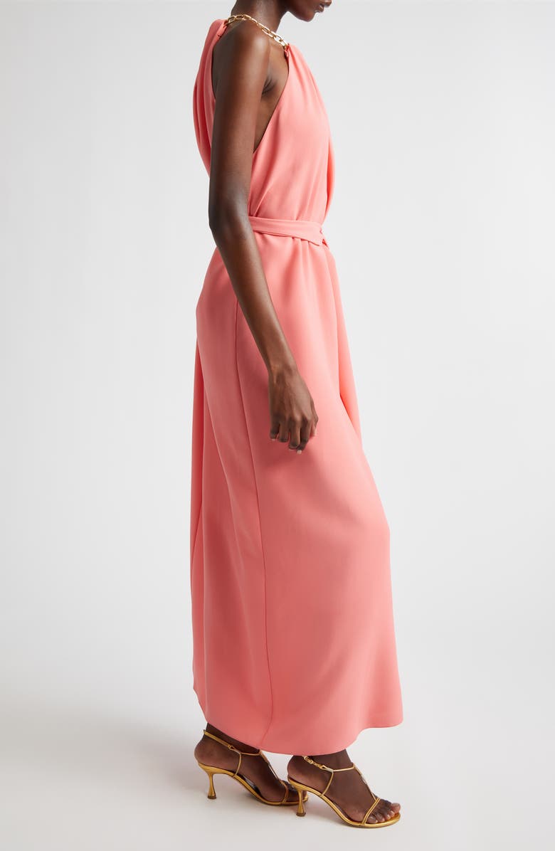 Carolina Herrera Crepe Halter Neck Dress, Alternate, color, Sunset