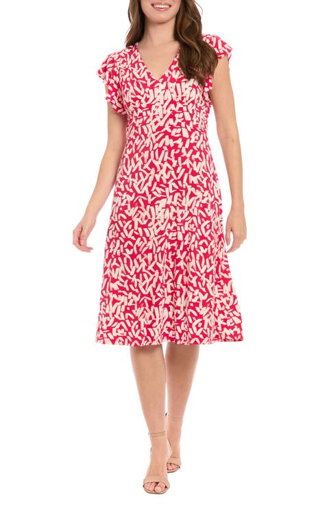 Flutter Sleeve Empire Waist Dress (Petite)