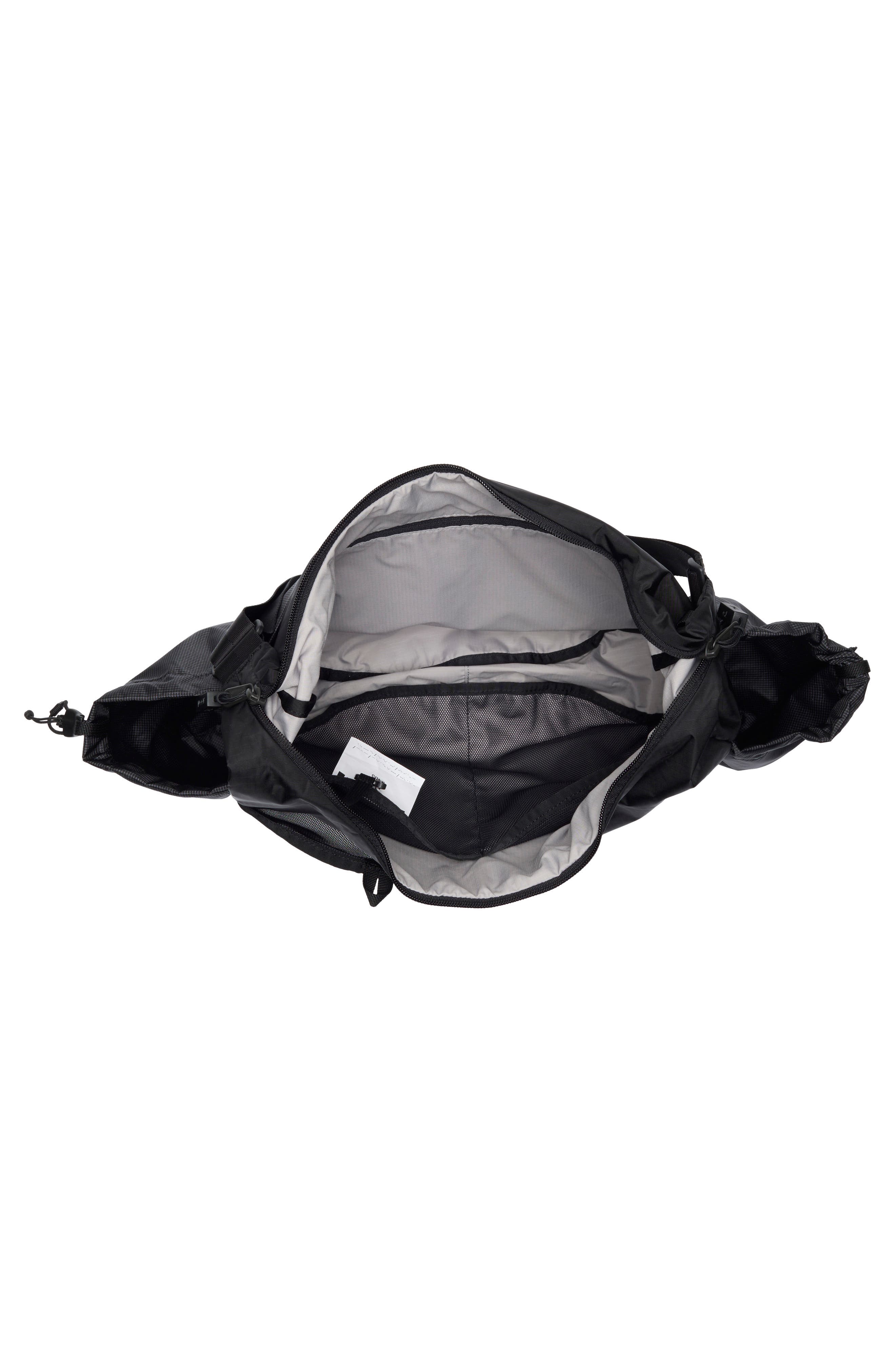 Baboon to the Moon Big Crescent Ripstop Crossbody Bag, Alternate, color, Black