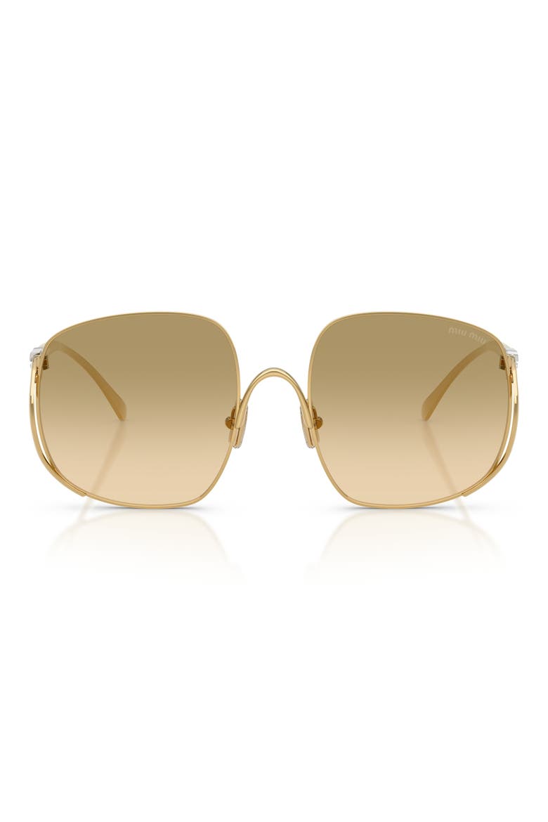 MU A57S 57mm Gradient Square Sunglasses, Main, color, GOLD/ YELLOW GRADIENT BROWN