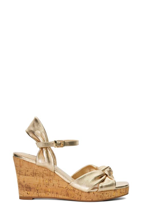 Dune London Kaino Platform Wedge Sandal In Gold