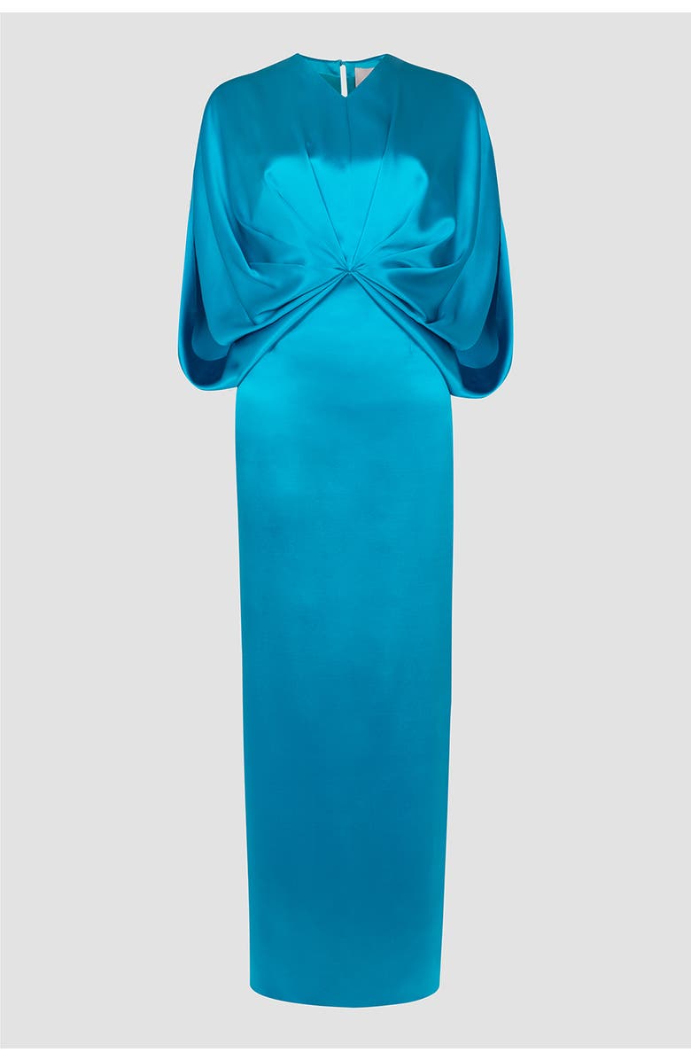 Roksanda Rani Knot-Front Draped Maxi Dress, Alternate, color, Azure