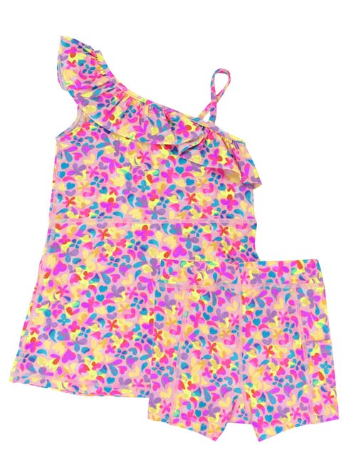 Shop Rufflebutts Girls Active Tennis Dress And Bike Short Set In Vibrant Neon