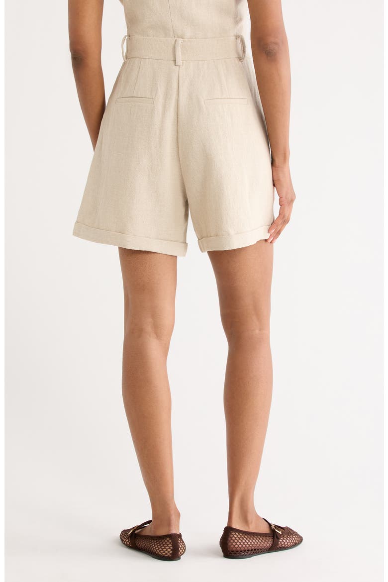 Coraline Woven Linen Blend Shorts, Alternate, color, BEIGE