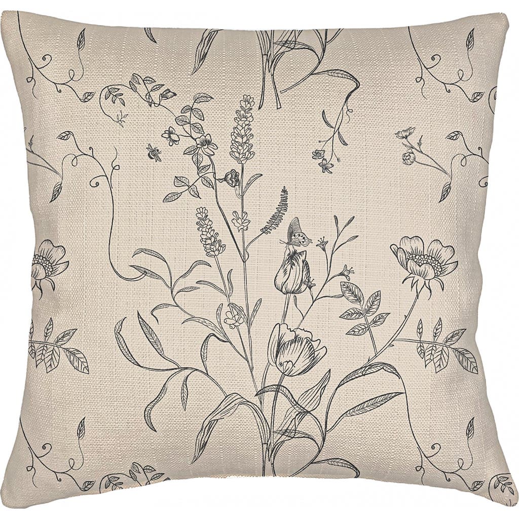Anaya English Garden Natural Linen Euro Pillow 26x26 With Down Insert In Beige