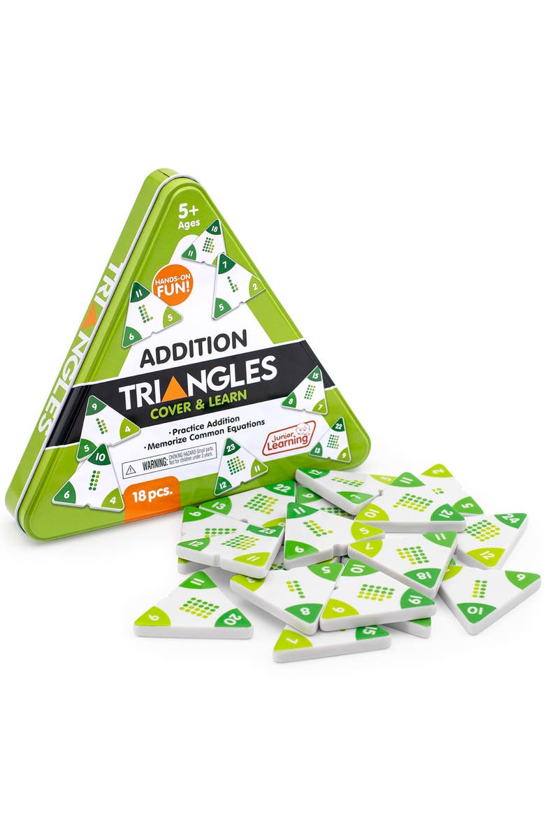 Addition Triangles,- Cover & Learn, Memorize Equations, Main, color, Multicolored