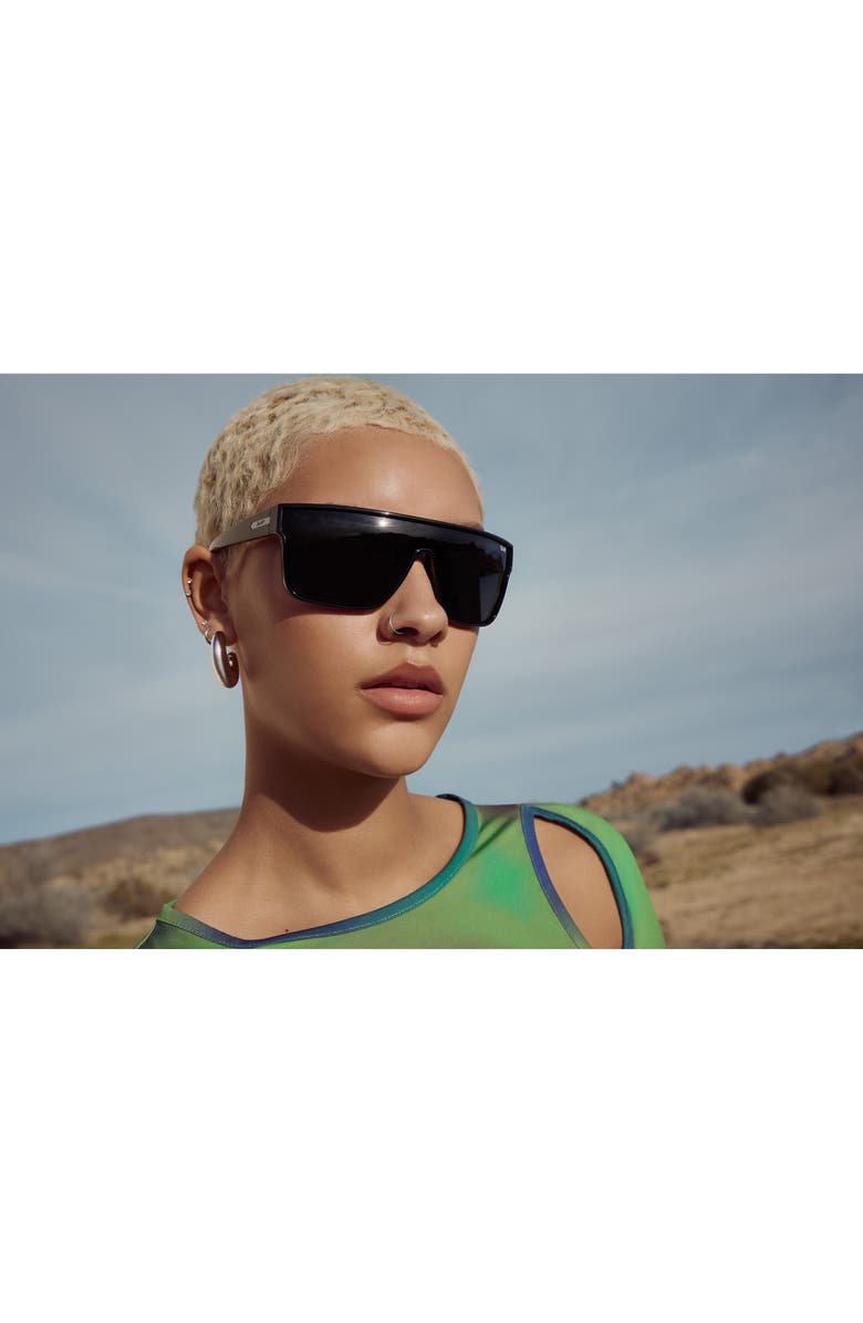 QUAY Nightfall Curve 138mm Polarized Shield Sunglasses, Alternate, color, 