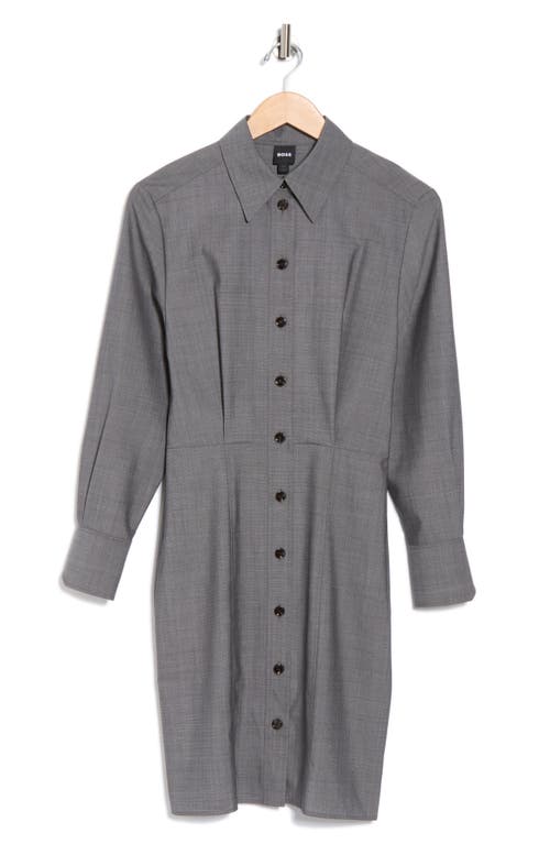 Hugo Boss Boss Dertoa Long Sleeve Shirtdress In Gray