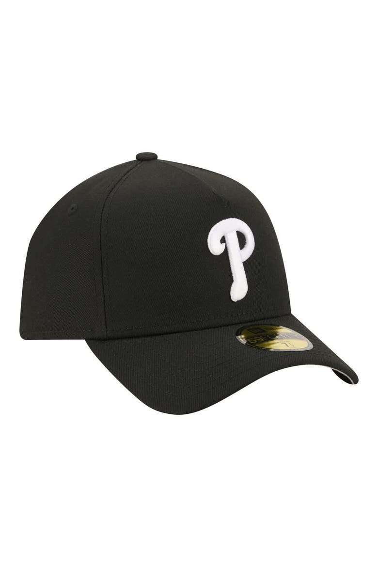 Men's New Era  Black Philadelphia Phillies A-Frame 59FORTY Fitted Hat, Alternate, color, Black