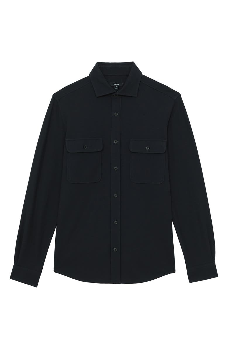 Reiss Forsithe Texture Overshirt, Alternate, color, Navy