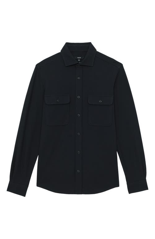 Reiss Forsithe Texture Overshirt In Blue