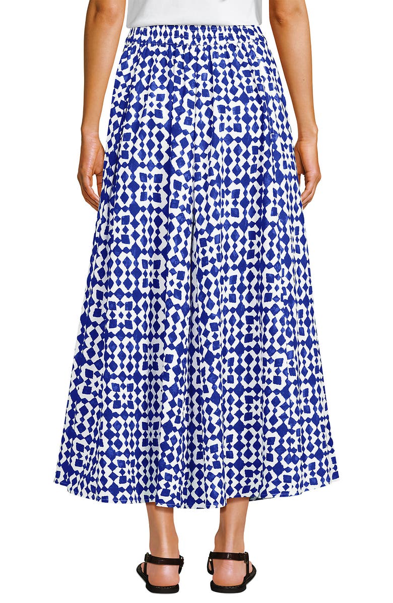 Lands' End Poplin Godet Maxi Skirt, Alternate, color, Blue Breeze Painted Geo
