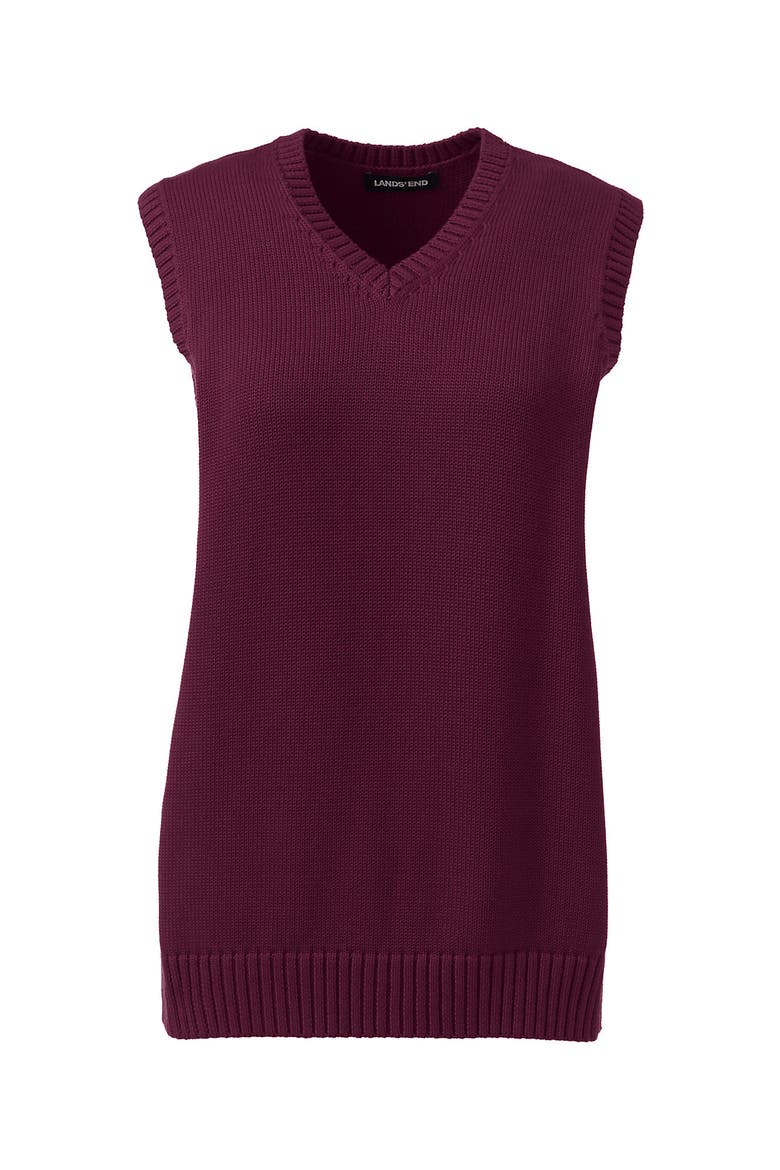 School Uniform  Cotton Modal Sweater Vest, Alternate, color, Burgundy