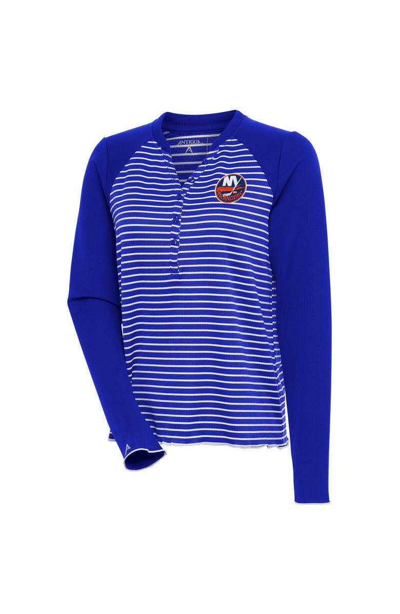 ANTIGUA Women's Antigua  Royal New York Islanders Maverick Henley Long Sleeve T-Shirt, Main, color, 