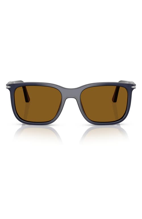 Persol 56mm Rectangular Sunglasses in Blue Brown 