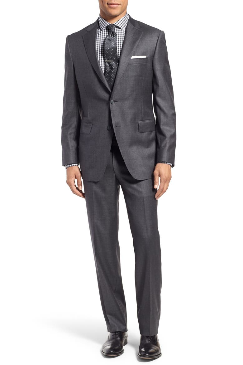 Beckett Classic Fit Solid Wool Suit, Main, color, CHARCOAL