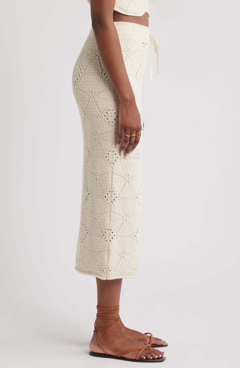 Treasure & Bond Crochet Midi Skirt, Alternate, color, Ivory Dove