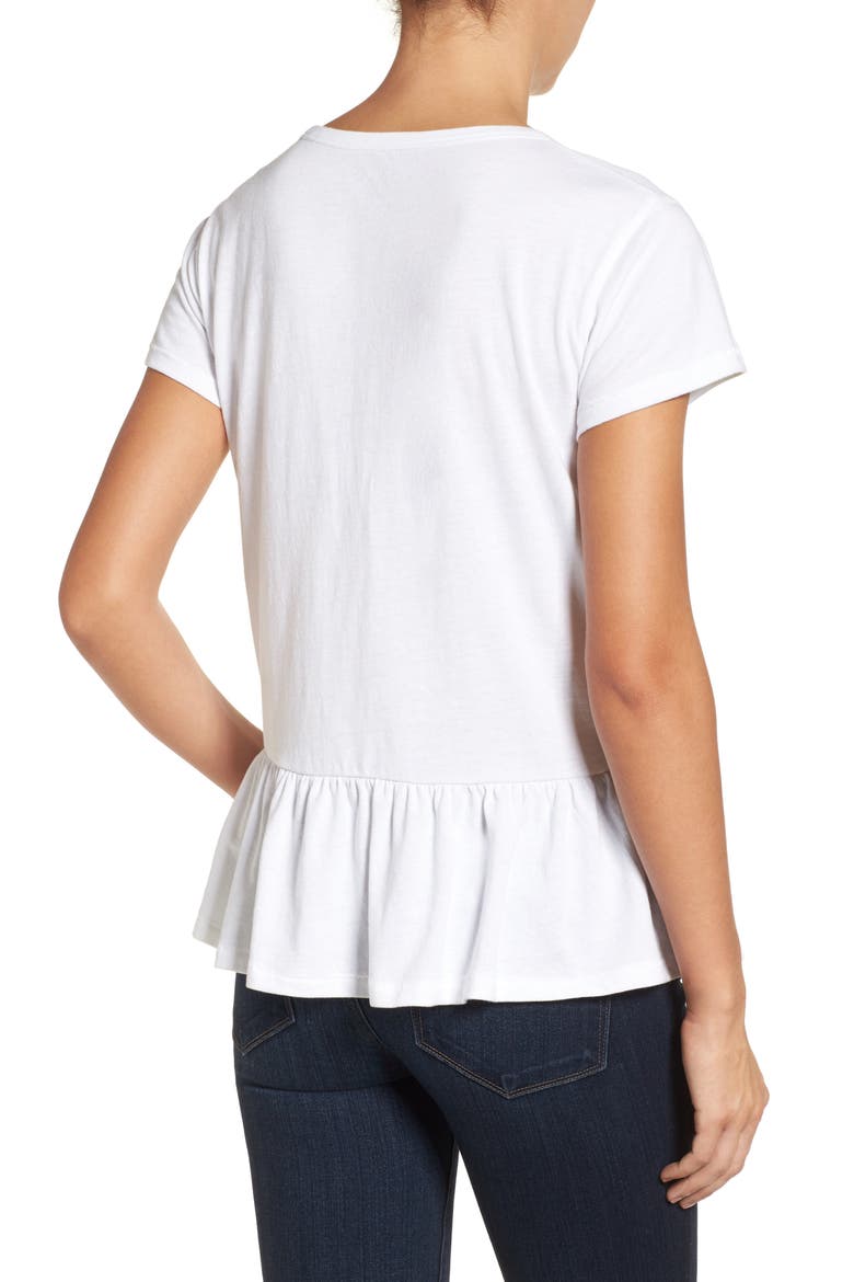Peplum Tee, Alternate, color, WHITE