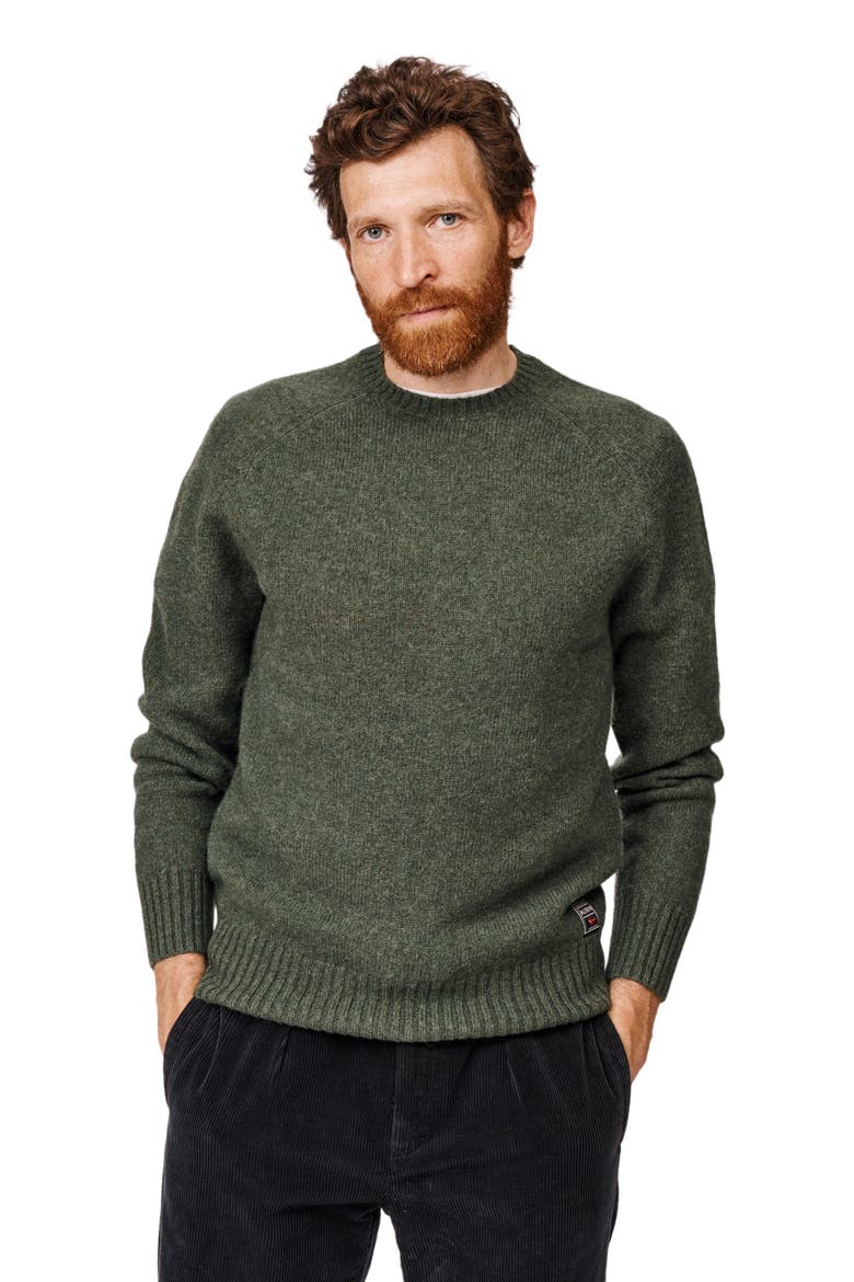 Prestwick Shetland Crew Neck Sweater, Main, color, Dark Green
