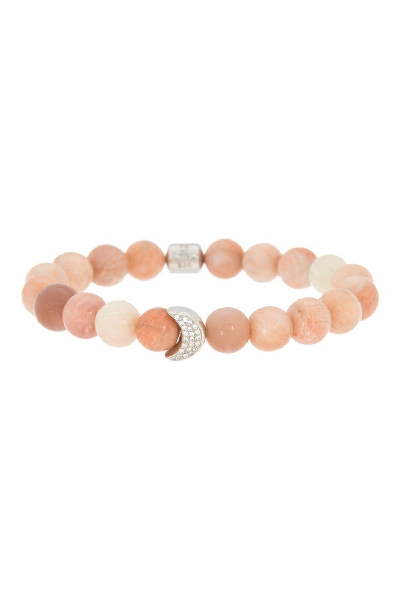 Bohéme Moon Beaded Bracelet, Alternate, color, PEACH