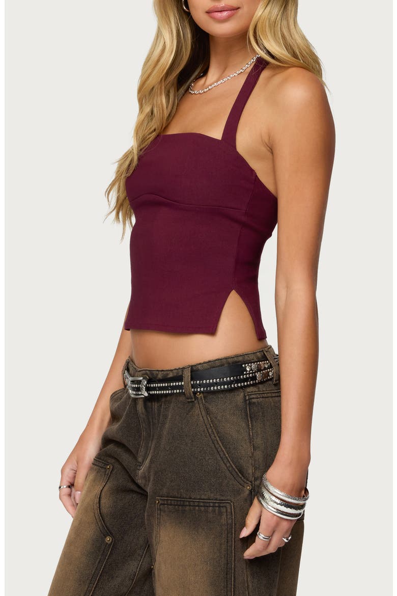 Dara Halter Top, Alternate, color, MAROON