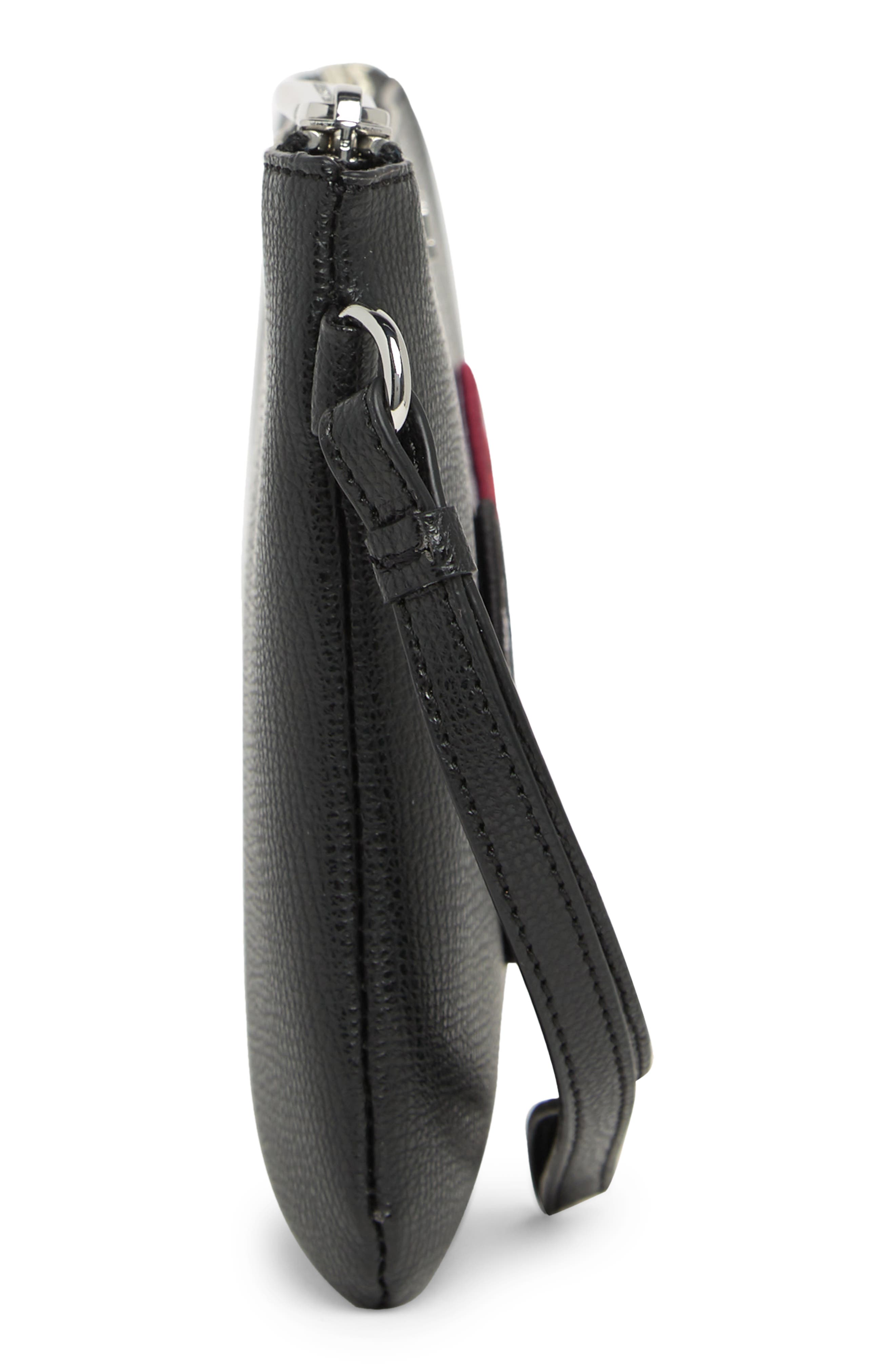 KARL LAGERFELD PARIS Large Logo Patch Wristlet, Alternate, color, 