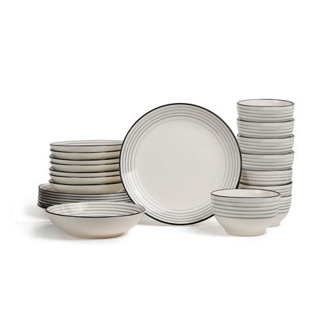 Zeke Earthenware 24-Piece Dinnerware Set