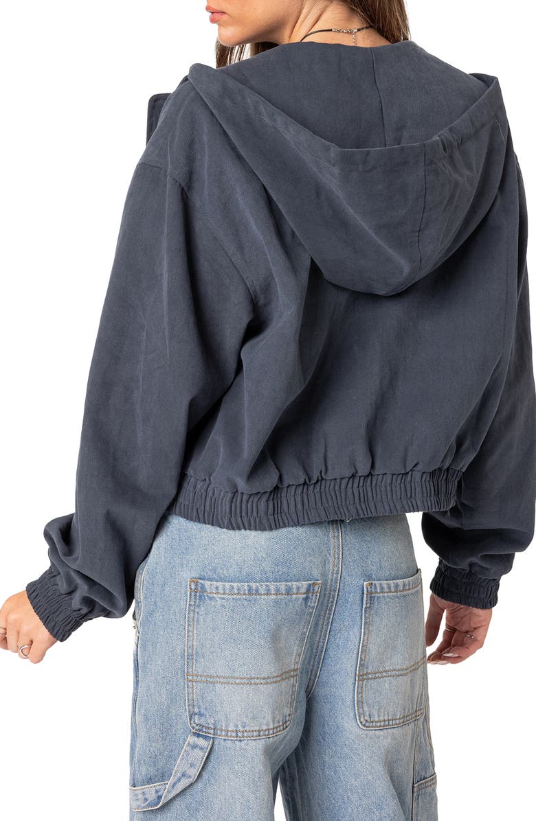 Milly Oversize Zip Crop Hoodie