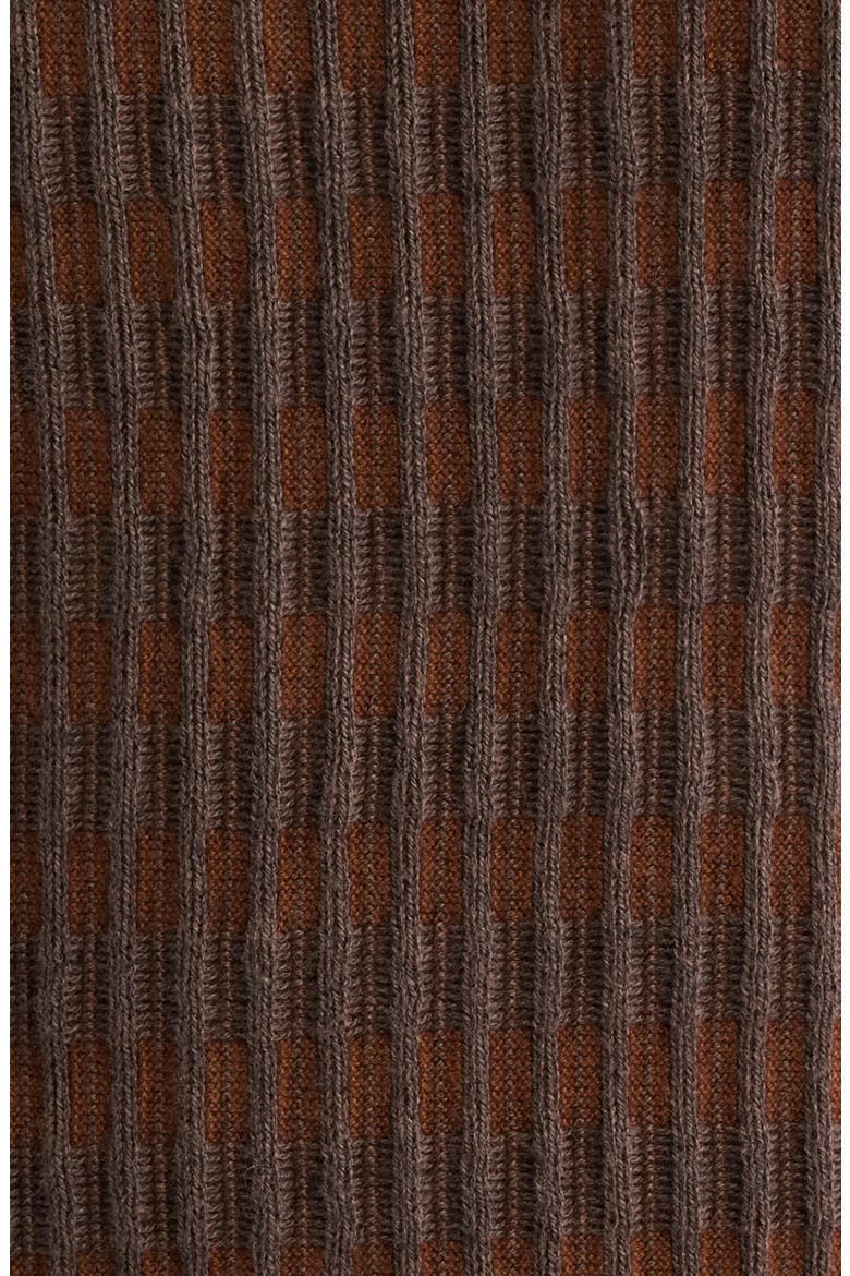 Bury Ribbed Cashmere Blend Zip Polo, Alternate, color, BROWN