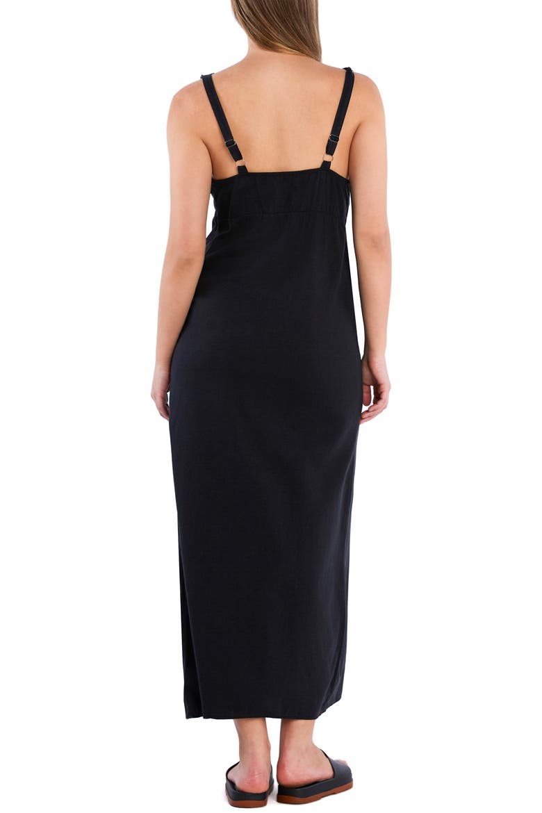 Amanda Lace Accent Sleeveless Maxi Dress, Alternate, color, BLACK