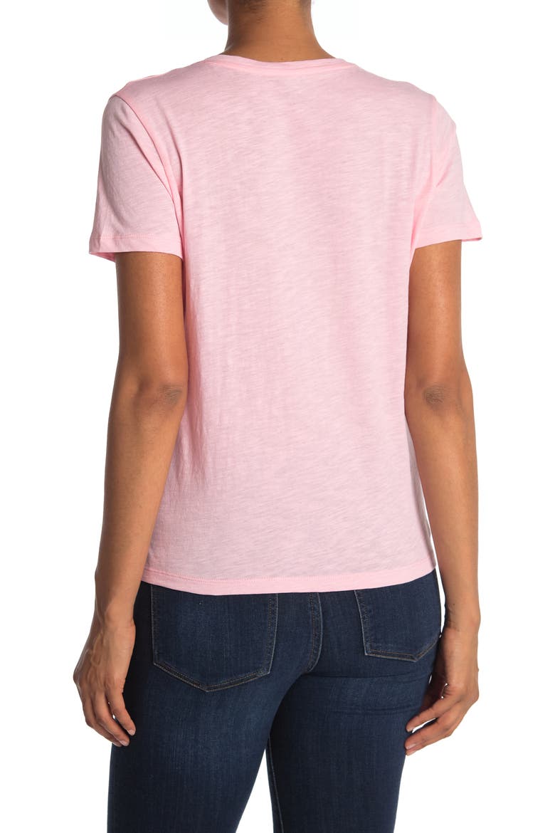 V-Neck Short Sleeve T-Shirt, Alternate, color, CANDY PINK