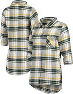 CONCEPTS SPORT Women's Concepts Sport Green/Gold Oakland Athletics Accolade Flannel Nightshirt