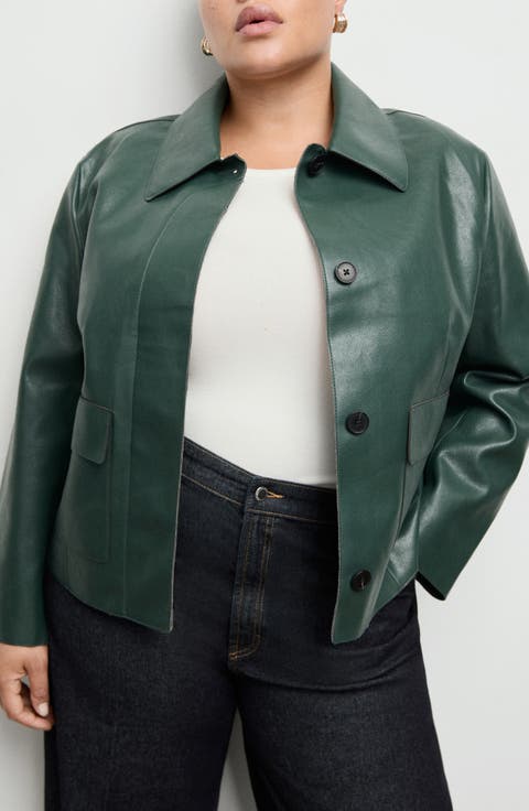 Sabina Faux Leather Jacket (Regular & Plus)