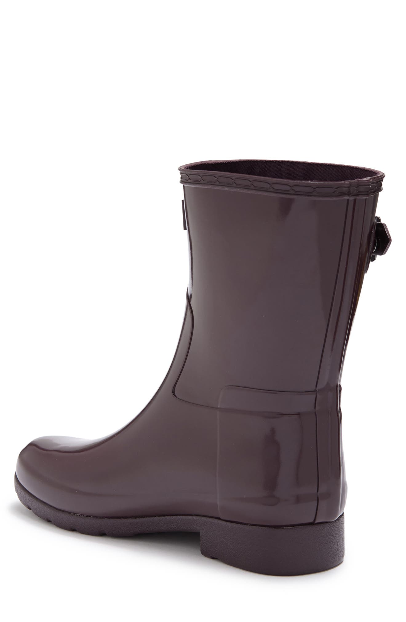 Refined Short Gloss Rain Boot, Alternate, color, CHERRY BRANDY