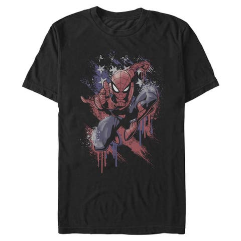 Men's Marvel Spider-Man Spidey Americana Pose  Graphic T-Shirt
