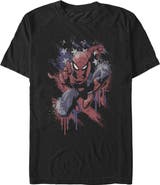 Marvel: Spider-Man Men's Marvel Spider-Man Spidey Americana Pose  Graphic T-Shirt